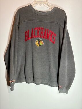 Vintage Pro Player NHL Crewneck Sweatshirt Chicago Blackhawks Spellout